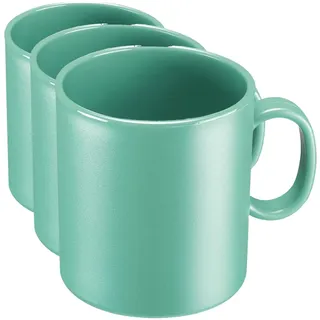 Westmark Henkeltasse – leichter Becher für Unterwegs, ideal beim Camping, Wandern und Picknick, unzerbrechliche Kindertasse 0,3 l, spülmaschinengeeignet – Mint-grün (Packung mit 3)