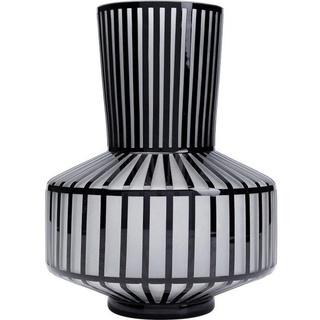 Kare-Design Vase, Schwarz, Weiß, Glas, 24x31x24 cm, Dekoration, Vasen, Glasvasen