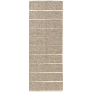benuta Pure Wollteppich Gyda - Taupe 70x200 cm - Wolle - Läufer & im Style: Geometrisch, Natural Living - Pflegeleicht für Wohnzimmer Schlafzimmer