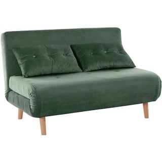 loft24 Daybett Malina, Tagesbett Schlafsofa Sofa mit Samtbezug im modernen Design grün