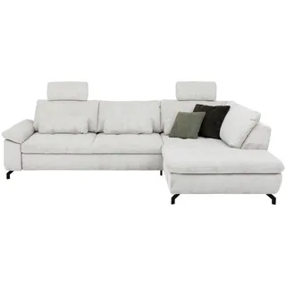 Beldomo Style Ecksofa Sense, Ecru, Metall, 3-Sitzer, Ottomane rechts, Eckteil, L-Form, 291x197 cm, Goldenes M, Typenauswahl, Fußauswahl, Stoffauswahl, seitenverkehrt erhältlich, individuell planbar, Wohnzimmer, Sofas & Couches, Wohnlandschaften, Ecksofas