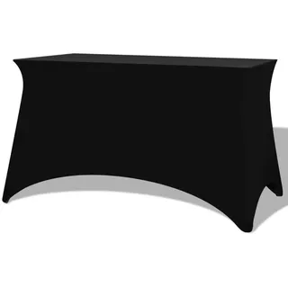 furnicato Hussen-Set Stretch-Schonbezüge für Tisch 183x76x74 cm Schwarz, Bügelfreie Tischhusse aus Polyester für Bankette und Hochzeiten schwarz 183 cm