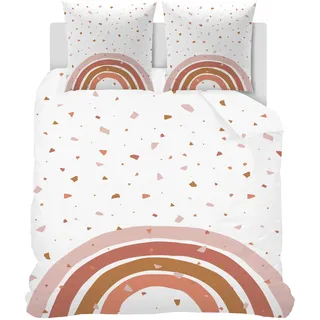 SYHIEGO Regenbogen Bettwäsche 135x200 Mädchen Mikrofaser Kinder-Wende-Bettwäsche-Set 3 Teilig Kuschel Bettbezug 3D Muster Deckenbezug mit Reißverschluß mit 2 x Kissenbezug 80x80cm