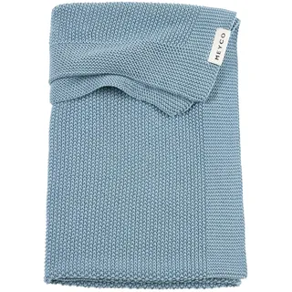 MEYCO Babydecke 75x100cm gestrickt Mini Relief Kuscheldecke Jeans Blue