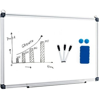 COSTWAY Magnettafel, Whiteboard, Pinnwand Wandtafel Board mit Alurahmen weiß 50 cm x 70 cm