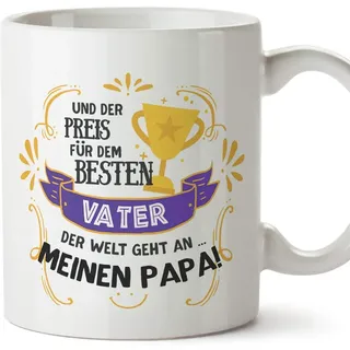 MUGFFINS Tasse/Becher Papa (Ich liebe dich) - Auszeichnung als bester Vater - Lustige und Originelle Geschenke zum Vatertag/für Väter