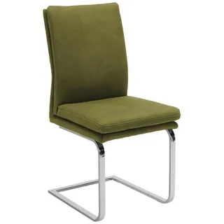 Novel Schwingstuhl, Grün, Chrom, Metall, Textil, Uni, U-Form, 47x100x64 cm, Lederauswahl, Stoffauswahl, Esszimmer, Stühle, Esszimmerstühle, Schwingstühle