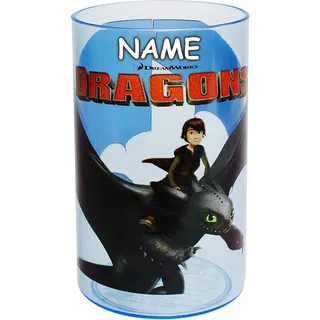 alles-meine.de GmbH 3 in 1 - Trinkbecher/Zahnputzbecher/Malbecher - Becher - Dragons - Drachenzähmen leicht gemacht - inkl. Name - 250 ml - BPA frei - Trinkglas - Kunststoff ..