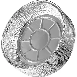 20PCS 7 Zoll Einweg-Aluminium-Folienplatten Runde Zinn Folie Kuchen Pfannen für Air Fryers Backen Kochen Lagerung Braten - Silber