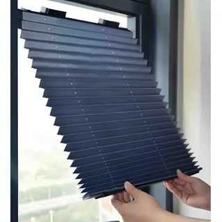 FJAUOQ Sonnenschutz verdunkelungsrollos Mit Saugnäpfen Thermo Dachfenster Rollos Ohne Bohren Plissee Rollos Temporäre Jalousien,80x120cm