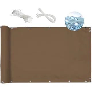 MEEYI Balkon sichtschutz Balkon 75x200cm balkonabdeckung Balkon sichtschutz Rattan balkonabdeckung Bambus sichtschutz Balkon seitlich schattentuch UV-Schutz und Windschutz für balkongeländer-Khaki