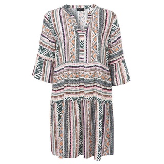 VIA APPIA DUE A-Linien-Kleid Locker-leichtes Sommerkleid mit Rüschen weiß 54