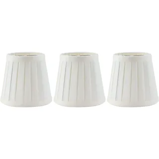 3 Stück Lampenschirme, Kleiner Lampenschirm E14 Stoff Lampenschirm Clip On Lampenschirme für Tischlampe Kerzenleuchter - 4,7 x 4,3 x 3,1 Zoll, Weiß