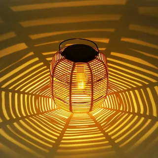 Solarlaterne Für Außen Solar Rattan Laternen Solarlampen Für Außen Garten, IP65 Wasserdicht Solarleuchten, Hängend Solar Gartenleuchten Für Draußen, Garten, Balkon, Outdoor, Terrassen (B)
