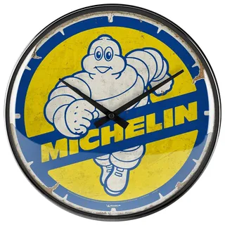 Nostalgic-Art Retro Wanduhr 31,0 cm Michelin – Bibendum 80s mehrfarbig