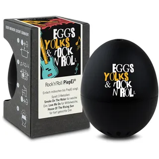 Rock 'n' Roll PiepEi - Singende Eieruhr zum Mitkochen - Eierkocher für 3 Härtegrade - Rock n Roll Geschenke - Lustiges Kochei - Musik Eggtimer - Brainstream