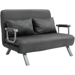 Homcom Schlafsessel 3-in-1 Polyester 111 x 78 x 80 cm Grau mit verstellbarer Rückenlehne