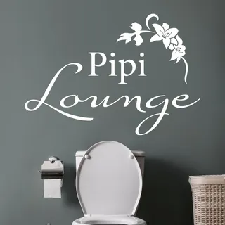 GRAZDesign Wandtattoo Pipi Lounge lustig Tür Aufkleber Gäste WC, Wandtattoos Aufkleber - 72x50cm / 070 schwarz