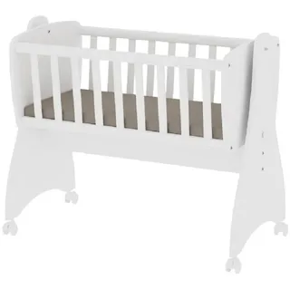 Lorelli Babywiege, Babywiege First Dreams 4 Räder Bremsen, umbaubar weiß