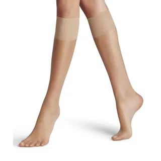 Falke Damen Kniestrümpfe Shelina 12 DEN W Kh ultra-transparent einfarbig 1 Paar, Hautfarben Golden 4699, 35-38