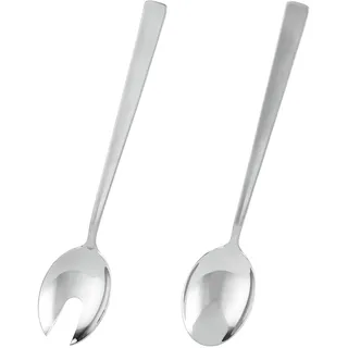 Rösle Salatbesteck 2-teilig VS 600 Edelstahl 18/10, hochglänzend | Hochwertige Salatschöpfer zum Servieren von Salat, Servierbesteck-Serie, spülmaschinengeeignet, silbern