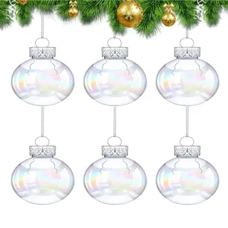 6 Stück Weihnachtskugeln Weihnachtsbaumschmuck Transparent Christbaumkugeln Befüllbare Christbaumkugeln Christbaumschmuck Kunststoff Weihnachtskugeln Zum Befüllen Für Weihnachtsschmuck,Weihnachtsbaum