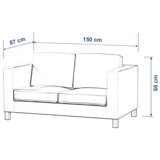 Dekoria Sofahusse Karlanda 2-Sitzer Sofa nicht ausklappbar kurz, Etna beige|grau