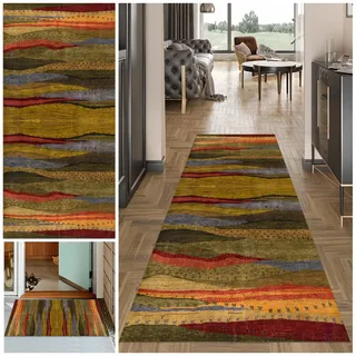 Teppich Läufer Flur Lang, 70 x 140 cm Waschbar Flur Läufer Teppich, Flurläufer, Lang Korridor Teppich Läufer, Teppichläufer Flur rutschfest Küchenteppich für Küche, Eingang, Wohnzimmer Schlafzimmer