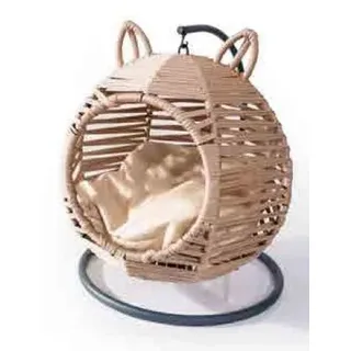 Moderne Rundschaukel Katzen Liege Beige Luxus Modernes Möbelstück Holz