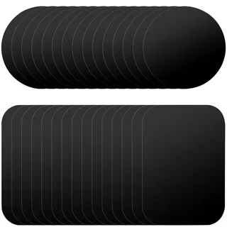 30Stück Metallplatte für Magnete, Magnetplatte Selbstklebend, 40mm, 45x65mm | Metallplättchen für Magnete, Metallplättchen Handyhalterung Metall Platte für kfz handyhalter, 15 Runden und 15 Rechtecke