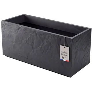 BigDean Pflanzkübel Groß 100 x 39,5 x 43,5 cm Schwarz
