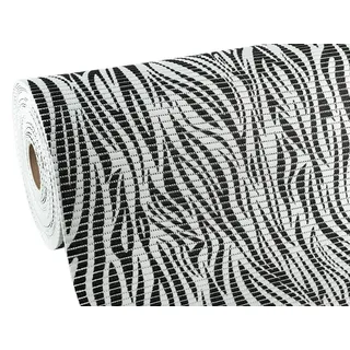 Euromat Weichschaummatte Antirutschmatte Badvorleger Badteppich Badematte - nach Mass (Weiß Schwarz Zebra, 110x65 cm)