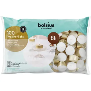 Bolsius Teelichter 100 St. gold/weiß