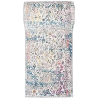 Mazovia Läufer Läufer Flurläufer Modern Vintage Teppichläufer 100 cm Breit, 100 x 250 cm, Kurzflor, Meterware, Höhe 9 mm blau|bunt|grau 100 x 250 cm