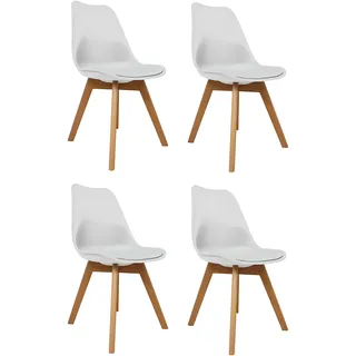 La Silla Española Die spanische Stuhl Salou Pack Stühle, Holz, Weiß, 46 x 41 x 52 cm, 4 Stück