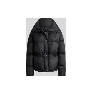 Regular Fit Steppmantel mit Taillenzug Modell 'WOVEN-PUFFER-COAT', Black, S