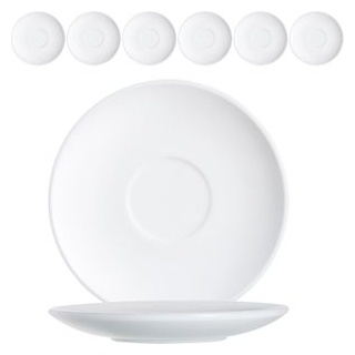 Arcoroc Untertasse Restaurant ARC 22720, weiß, Opalglas, rund, Ø 14 cm, 6 Stück