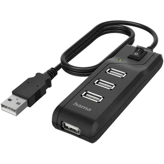 Hama 4 Ports USB 2.0 480 Mbit/s Ein-/Ausschalter