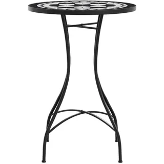 vidaXL Mosaik-Bistrotisch Ø 50 x 70 cm Schwarz/Weiß