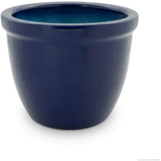 KERAZO Keramik Pflanzkübel Blumentopf Pflanztopf Frostfest Robust 32x23cm blau