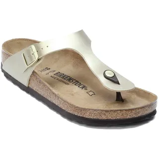 BIRKENSTOCK Gizeh 743513, Unisex - Kinder Sandalen/Zehentrenner aus Birko-Flor, Silber (Silber), EU 30 (schmal) - 30 EU Schmal