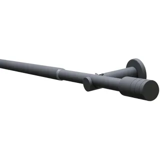 GARDINIA Gardinenstangen-Set Elba Zylinder 1-Lauf Ø 16-19 mm Steingrau 120 cm - 210 cm