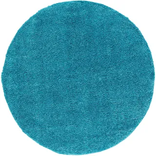 Pergamon Hochflor Langflor Teppich Aloha Türkis 150cm Rund