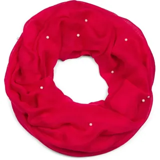Stylebreaker Loop Schal mit Perlen Baumwoll Mix, Rot | Einheitsgröße