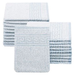 Zollner Waschlappen Tebe Set, 16 x 22 cm, Waschhandschuh, Baumwolle und Polyester, blau, 20 St