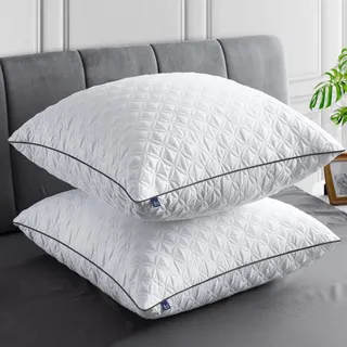 BedStory Kissen,Kopfkissen 80x80 cm 2er Set, orthopädisches Seitenschläferkissen mit Mikrofaser Füllung, atmungsaktives Schlafkissen Sitzkissen Sofakissen, weich Aber fest 2X 1500g