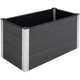 Pflanzkasten Grau WPC Alu 100x50x50 cm Hochbeet Balkon SONNENH