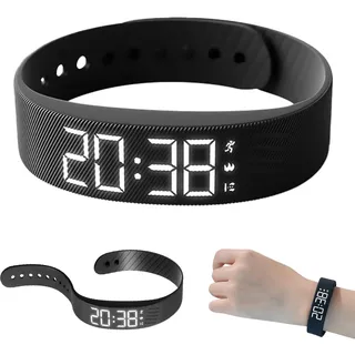 Hojalis Vibrationswecker Armband, Vibrationsalarm Erinnerung Uhr, Silent Vibrating Alarm Reminder Watch, PI65 Wasserdichte, Multifunktions Fitsleeps Alarm Clock Watch für Männer und Frauen