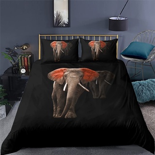 Tomifine Bettwäsche Elefant Bettbezüge Set Tierwelt Elefanten 3 Teilig Bettbezüge und 2 Kissenbezüge (135x200 cm + 80x80cm,Elefant 6)
