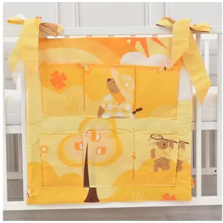 Baby-Delux Betttasche Aufbewahrungstasche Baby (1-tlg), Betttasche Babybetttasche Spielzeugtasche Organizer für Babybett orange|weiß